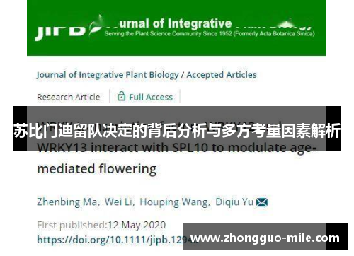 苏比门迪留队决定的背后分析与多方考量因素解析 苏比门迪留队决定的背后分析与多方考量因素解析